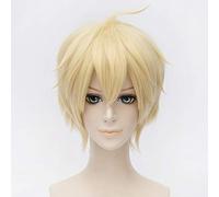 Anime Seraph of the End Mikaela Hyakuya Wig Cosplay Costume Men Women Short Yellow Synthetic Hair Halloween Party Wigs+ Wig Cap