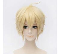 Anime séraphin de la fin Mikaela Hyakuya perruque Cosplay Costume hommes et femmes cheveux jaunes courts Halloween fête perruques MM-854