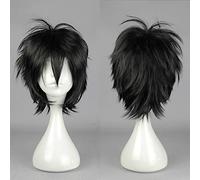 Anime séraphin de la fin Owari pas de séraphin Yuichiro Hyakuya noir court résistant à la chaleur cheveux synthétiques Cosplay fête + casquette de perruque gratuite