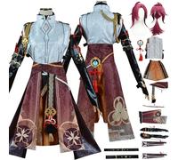 Anime Shikanoin Heizou Cosplay Costume avec Cravates Jeu Genshin Impact Cosplay Tenue Adulti Rolle alhaytham Uniforme Accessoires Costume Halloween Carnaval Fête Déguisement Vêtements pour Hommes