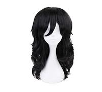 Anime Shouta Aizawa Perruque bouclée noire Boku no Hero Academia en fibre résistante à la chaleur + bonnet de perruque pour fête
