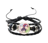 Anime SK8 The Infinity Bracelets Bracelet en cuir tressé pour homme et femme Unisexe Bijoux Cadeaux, 20 mm, Verre