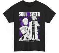 Anime Soul Eater T-Shirt, Franken Stein, Maka Albarn, Death The Kid, Black Star, Short Sleeved T Shirt Unisex Tee Manches Courtes(Medium)