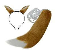 Anime Spice and Wolf Holo Kamisama Kiss Fox/Chat Queue en peluche 25 cm + 2 oreilles clip accessoires Halloween Cosplay - Marron - 64 cm