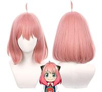 Anime SPY×FAMILY Anya Forger Cosplay Wig Short Gradient Pink BOBO Heat Resistant Hair Halloween Party Woman Wigs + Wig Cap