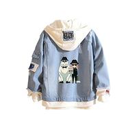 Anime Spy x Family Anya Forger Faux Deux Vestes en Jean Yor Forger Cardigan décontracté à Manches Longues Loid Forger Vestes à Capuche pour Femmes et Hommes