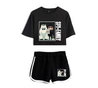Anime Spy x Family T-Shirts et Shorts Set Anya Loid Yor Forge Cosplay Haut Court et Shorts 2pcs pour Femme Fille