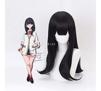 Anime SSSS.GRIDMAN Takarada Rikka perruque Cosplay 50 cm encre bleu noir mélange bouclé longue perruque synthétique résistante à la chaleur + casquette de perruque gratuite