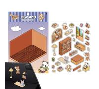Anime Stickers - Cartoon Scene Stickers Collage Sticker Book, Cartoon Stickers for Kids | Miniature Cut Scenes from Landscape Scenes Stacking Stereo Cabin Stickers for Adults Kids