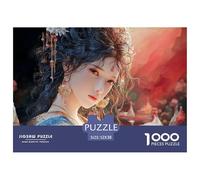 Anime-Style Girl 1000 Pcs Carton Extra-épais Coffret De Puzzles Dreamlike Portrait of A Girl Stimulant Et Éducatif Défi Unique Puzzles As Birthday Gifts 52x38cm/1000pcs