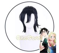 Anime Summer Time Rendering Shinpei Ajiro Perruque de cosplay Bleu foncé Cheveux courts résistants à la chaleur + perruque pour fête Halloween