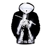 Anime Sweatshirt impression 3D Pull à Capuche Roronoa Zoro Cosplay Costume Homme Femme Unisexe Noir S (Chest 98cm)