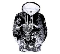 Anime Sweatshirt impression 3D Pull à Capuche Roronoa Zoro Cosplay Costume Homme Femme Unisexe Noir/B S (Chest 98cm)