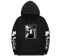 Anime Sweatshirts Tokyo Revengers Baji Keisuke Sweat à Capuche pour Hommes Sweat à Capuche à Manches Longues pour Hommes Hip Hop vêtements (Noir,M)