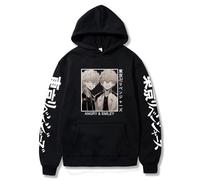 Anime Sweatshirts Tokyo Revengers Kawata Souya Hoodies Sweat-Shirt à Capuche à Manches Longues pour Hommes Hip Hop vêtements (Noir,M)