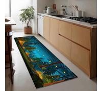 Anime Tapis Long Ciel Étoilé Forêt Camping Feu De Camp 60 x 120 cm Tapis Couloir, Lavable Et Antidérapant - Tapis De Passage pour Couloir Cuisine Ou Chambre Résistant Facile À Nettoyer Moquette