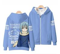 Anime That Time I Got Reincarated As A Slime Sweat À Capuche Rimuru Tempest Cosplay Costume Unisexe Veste Manteau 3D Zipper Sweat À Capuche Vêtements D'extérieur