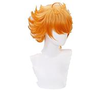 Anime The Promised Neverland Emma Perruque courte Orange Yakusoku no Neverland résistante à la chaleur + bonnet de perruque pour fête