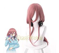 Anime The Quintessential Perruque Miku Nakano Cosplay Long Rose Foncé Résistant à la Chaleur Fibre Cheveux + Bonnet de Perruque Fille