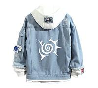 Anime The Seven Deadly Sins Veste à capuche Manga Meliodas Graphics Denim à capuche pour homme et femme, Bleu 8, M