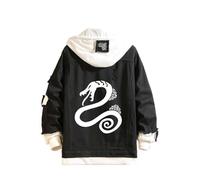 Anime The Seven Deadly Sins Veste à capuche Manga Meliodas Graphics Denim à capuche pour homme et femme, noir 3, M