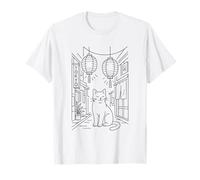 Anime Tokyo Cat Japan Street Lantern Art Japonais Voyage Art T-Shirt