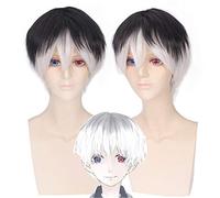 Anime Tokyo Ghoul Kaneki Ken perruque courte droite noir blanc mélange synthétique cheveux Costume Cosplay perruques + casquette de perruque