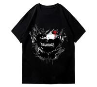 Anime Tokyo Ghoul T-Shirts Ken Kaneki Imprimé Manches Courtes pour Homme Femme, b-noir, S