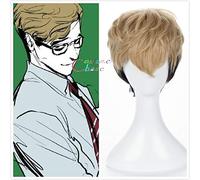 Anime tuer traque SangWoo court lin noir Ombre marron hommes résistant à la chaleur synthétique court Cosplay Halloween + casquette de perruque gratuite