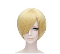 Anime une pièce Sanji Cosplay perruque Blonde droite courte Vinsmoke Sanji cheveux synthétiques Halloween Costume perruques pour adulte TB ALS