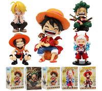 Anime une pièce singe D. Luffy Roronoa Zoro Sanji Portgas · D · Ace Yamato Q Version Anime figural Pvc modèle SurpriseToy cadeau de noël 3 pièces avec 3 boîtes