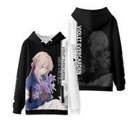 Anime Violet Evergarden Sweat à Capuche Hommes Style Sweatshirt Japonais Anime Evergarden Violet Graphic Hoodie