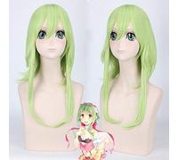 Anime Vocaloid GUMI Megpoid Cosplay Perruque Vert Clair Synthétique 60cm Cheveux Longs Megpoid Cosplay Perruques + Casquette de perruque Une Taille Perruque Megpoid PL-052