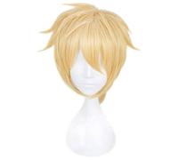 Anime Vocaloid Kagamine Rin Kagamine Len Cosplay Costume perruque courte Blonde jaune cheveux synthétiques Halloween carnaval perruques MZ-001 Kagamine Len