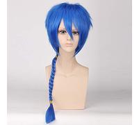 Anime Vocaloid Kaito bleu longue tresse droite cheveux synthétiques Cosplay perruques pour Halloween fête jeu de rôle carnaval PL-032