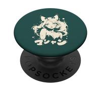 Anime Waifu mignon manga chat fille mignon rétro japonais PopSockets PopGrip Adhésif