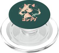 Anime Waifu mignon manga chat fille mignon rétro japonais PopSockets PopGrip pour MagSafe