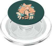 Anime Waifu mignon manga chat fille mignon rétro japonais PopSockets PopGrip pour MagSafe