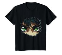 Anime Wall Japan Art Graphic Anime T-Shirt, Enfant, Noir, 4 Ans