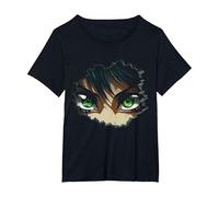 Anime Wall Japan Art Graphic Anime T-Shirt, Femme Grandes Tailles, Noir, 1X