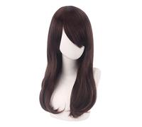 Anime Wig D.Va Perruque de cosplay pour Overwatch, perruque longue, costume d'Halloween, pour fête costumée, spectacle d'anime, événement cosplay, concerts, perruque quotidienne (couleur : marron