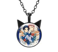 Anime Wonder Egg Priority Collier avec pendentif oreilles de chat pour femme Ohto Ai Cosplay Figurines de dessin animé rondes en verre Bijoux cadeau, Verre