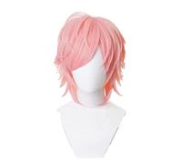 Anime Yarichin Bitch Bu Club Ayato Yuri Pink Short Cosplay Wig Cosplay Halloween Role Playing + Wig Cap