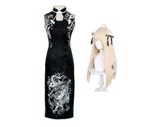 Anime Yosuga No Sora Cheongsam Kasugano Sora Costume avec perruque pour Halloween, Noël, cosplay, costume de style Chinatown