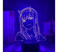 Anime Zero Two Figurine 3D Lampe Veilleuse Enfant Fille Décoration de chambre Manga Cadeau Veilleuse Lampe Liebling In The Franxx 16 couleurs avec télécommande