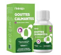 animigo Calmant Chat en Gouttes, 100ml de Supplément Liquide Calmant pour Chat avec L-Tryptophane, Taurine, Zinc et Vitamines B3, B6, D3, E - pour Toutes Races et Tailles - Fabriqué en UE