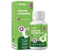 Animigo Calmant pour Chien en Gouttes (100ml) - Calmant Chien et Chiot, 4-en-1 Complement avec L-Tryptophane, Vitamines B3, B6, E et Zinc - pour Toutes Tailles et Races - Fabriqué dans l’UE