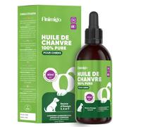 Animigo Huile de Graines de Chanvre Chien 60ml - Pure Pressée à Froid Riche en Omega 3 6 9 et Source de Vitamines A, B, D, Huile de Graines de Chanvre Pure
