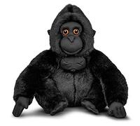 Animigos Peluche Gorilla au Design réaliste, Doux et Douillet, Environ 26 cm, 37562, Noir