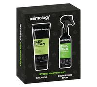 Animology Stink Buster Coffret Cadeau de toilettage pour Chien avec shampooing nettoyant en Profondeur et Spray désodorisant Stink Bomb
